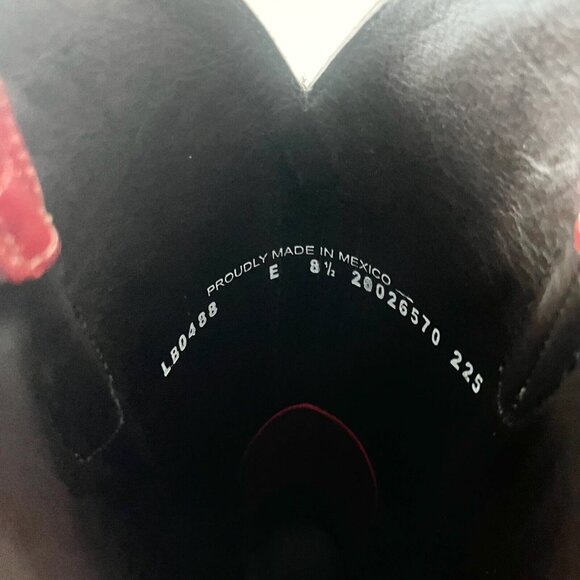 Lane LEXINGTON Womens Cowboy Boots 8.5 Red Western Boots Cowgirl Mid Calf Tall - Picture 9 of 10